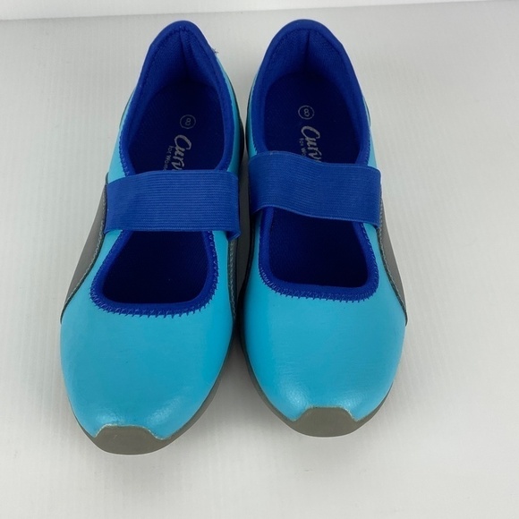 Curves for Women Sz 8 Walking Athletic Toning Blue Mary Janes Shoes - Picture 2 of 10